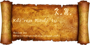Kánya Mihály névjegykártya