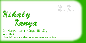 mihaly kanya business card