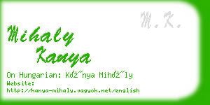 mihaly kanya business card